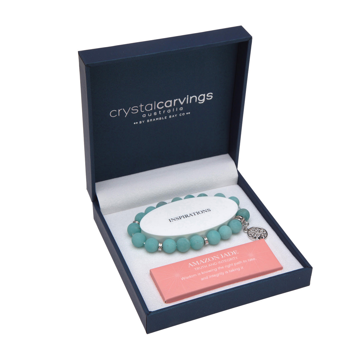 Tree of Life “Amazon Jade Matte” Inspiration Boxed Charm Bracelet