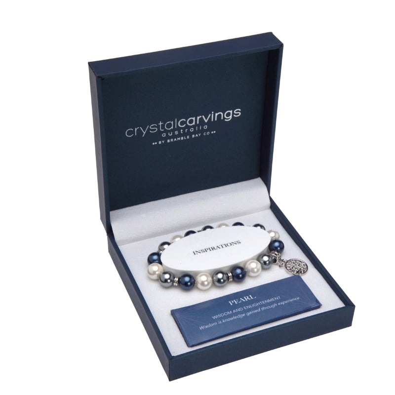 Cultured Pearl Tree of Life Charm Bracelet