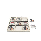 Cat & Dog Tic Tac Toe Set – Black & Brown Wooden Tabletop Game