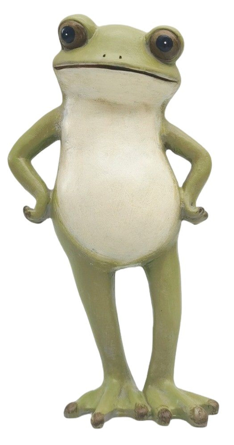 Green Standing Frog Resin Ornament – 21 cm Garden & Home Décor Accent
