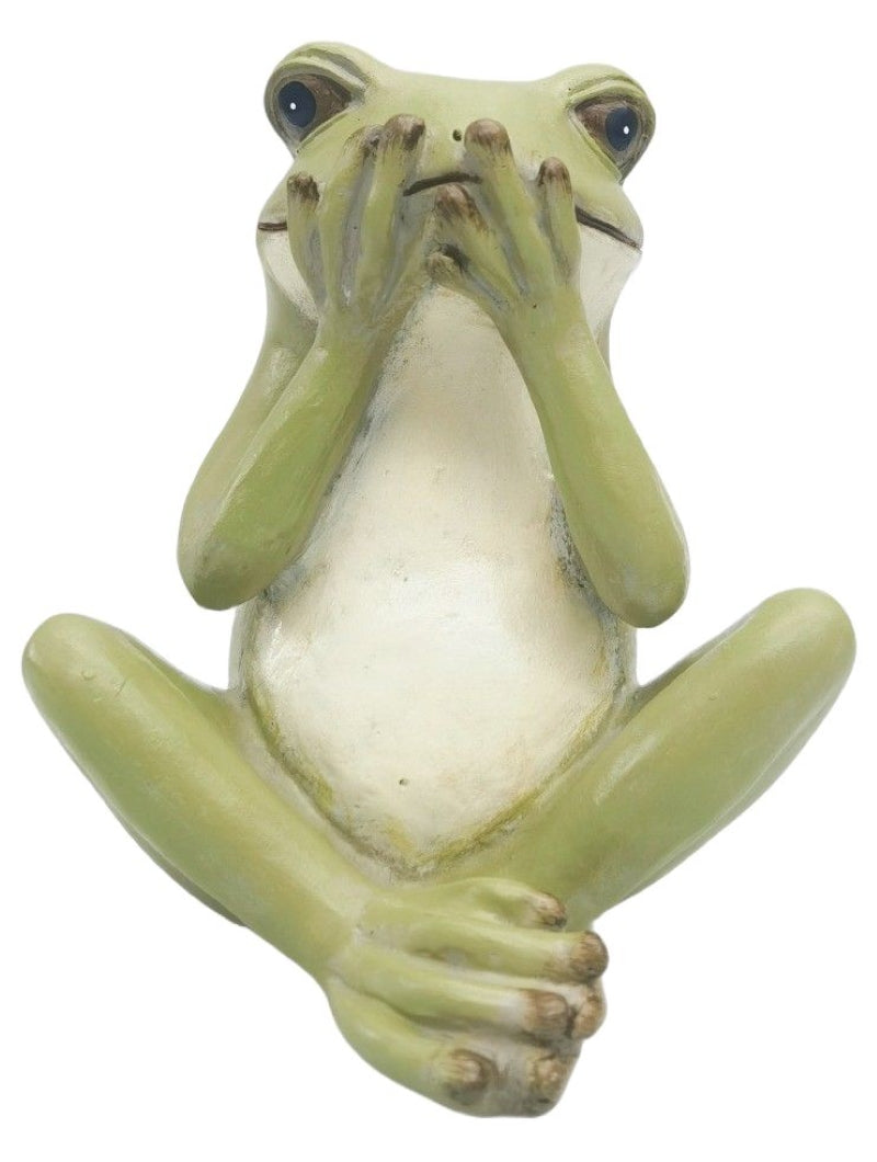 Green Sitting Frog Resin Ornament – 15 cm Garden & Home Décor Statue