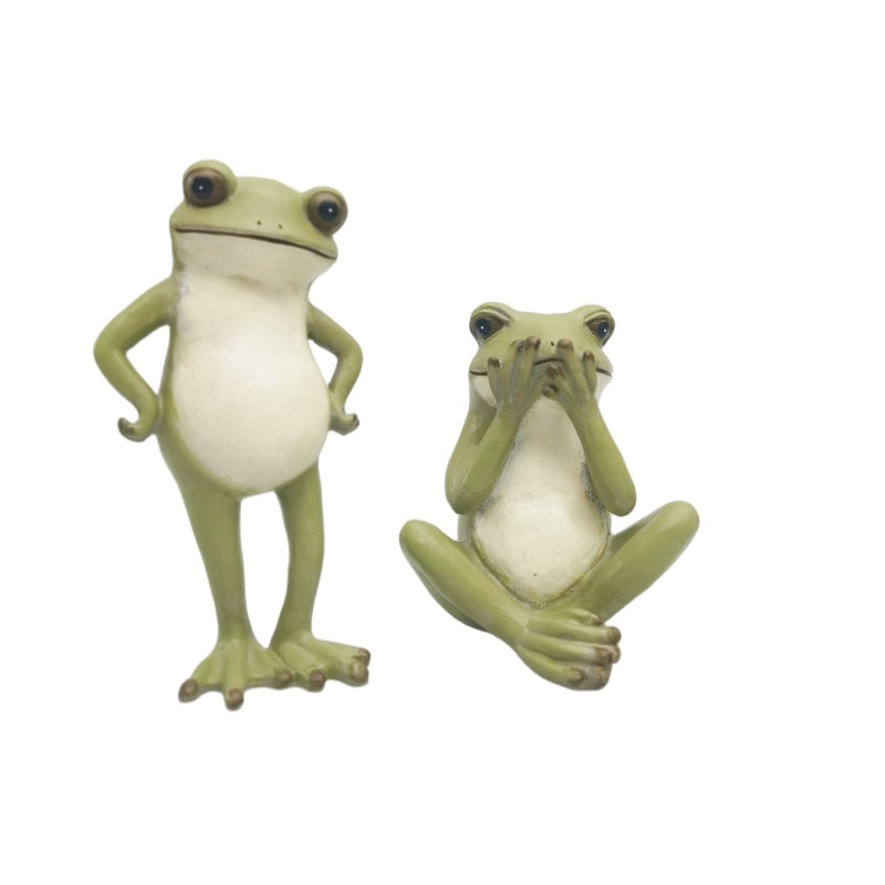 Green Standing Frog Resin Ornament – 21 cm Garden & Home Décor Accent
