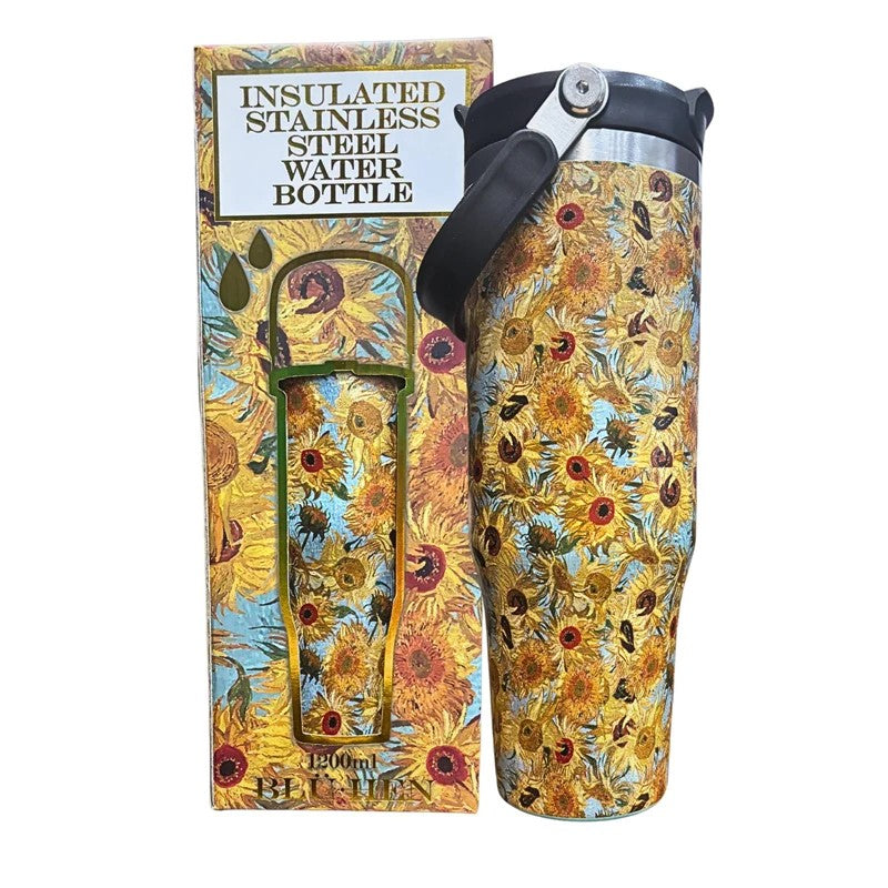 Blü-hen Van Gogh Sunflowers Insulated Stainless Steel Water Bottle – 1.2L