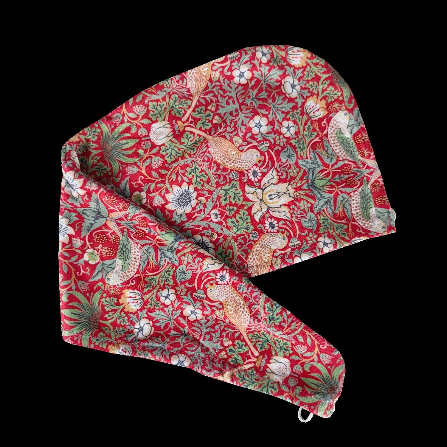 William Morris Strawberry Thief – Red Floral Microfiber Hair Wrap