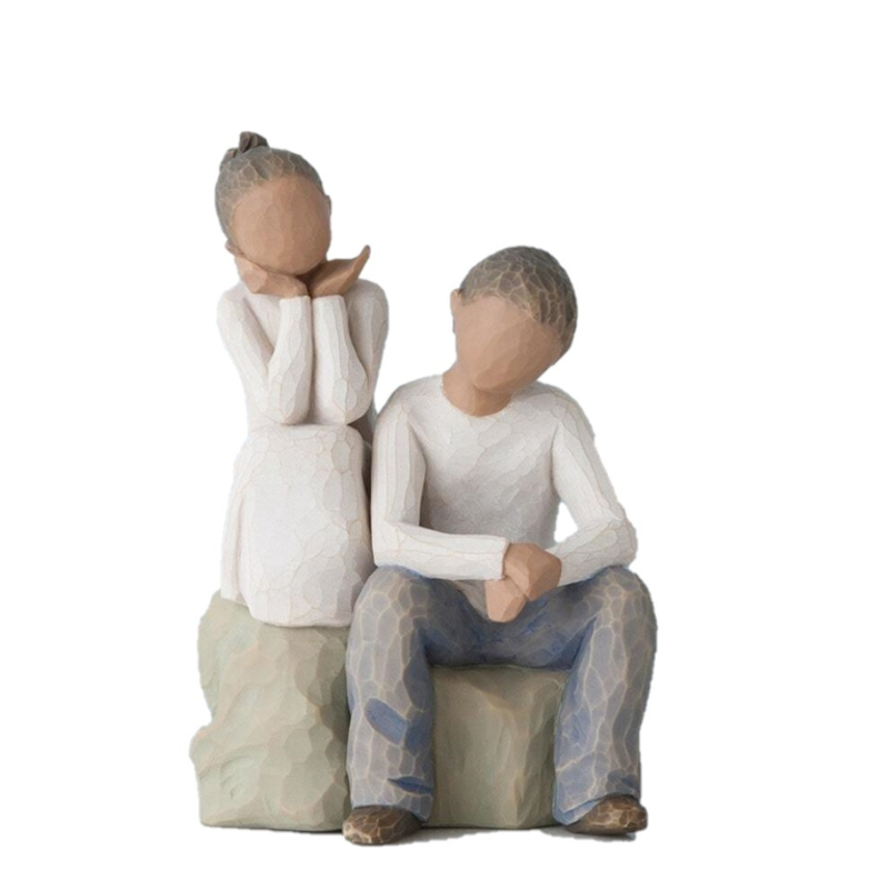 Willow Tree - Brother and Sister (Darker Skin Tone and Hair Colour)