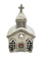 Ceramic Christmas Church Tealight Holder – Christmas Decoration