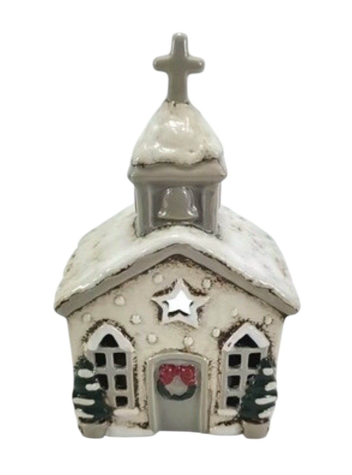 Ceramic Christmas Church Tealight Holder – Christmas Decoration