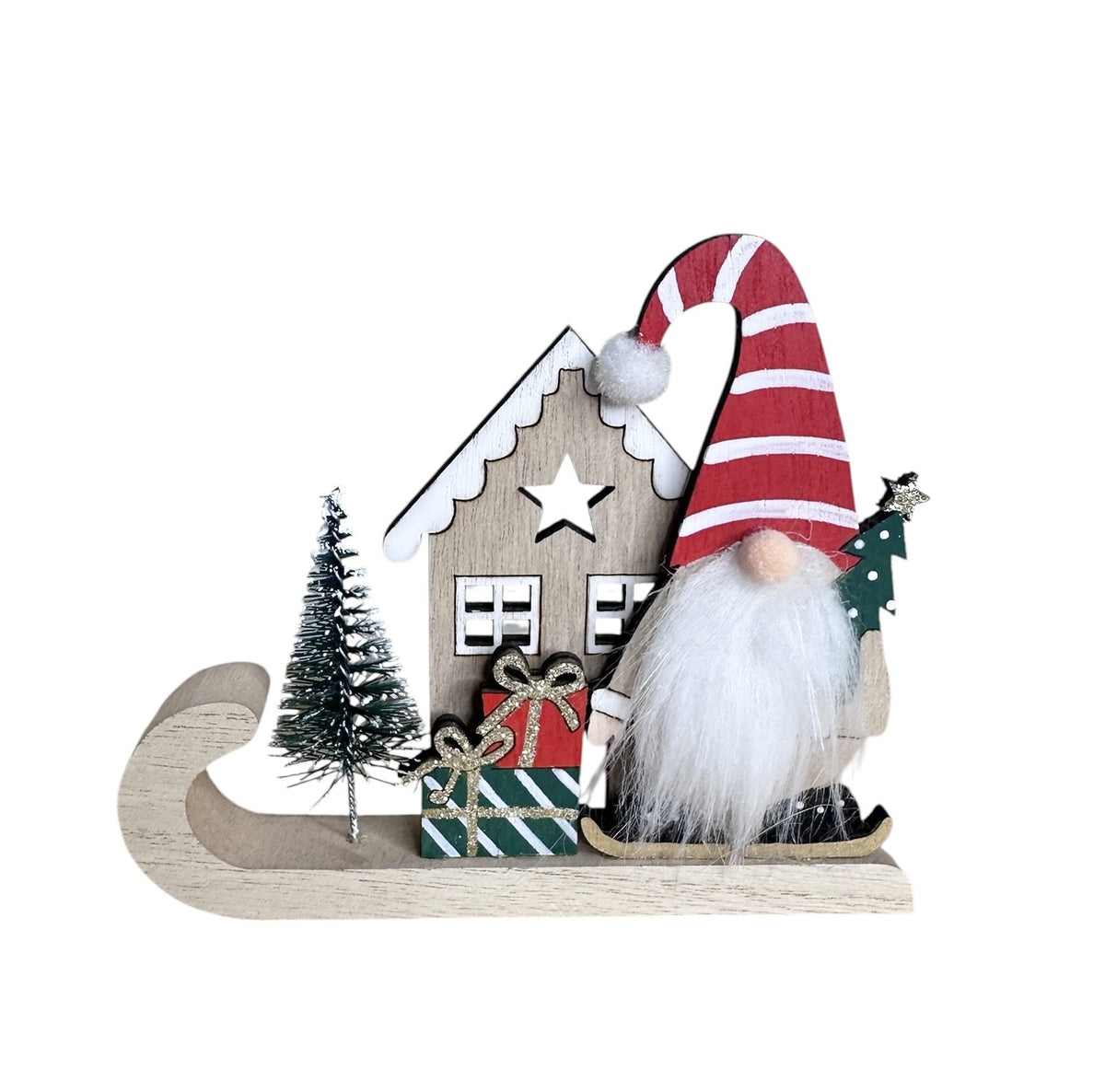 Wooden Santa on Sleigh – Christmas Decoratio