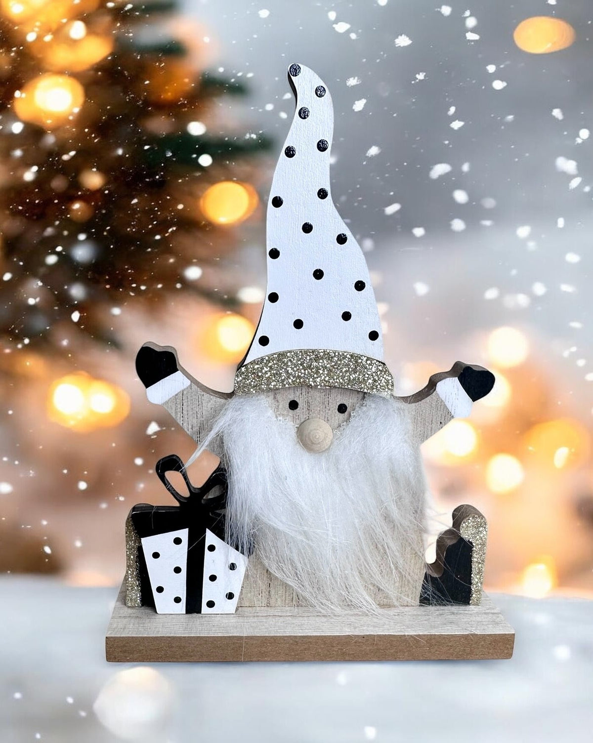 Wooden Christmas Gnome with Polka Dots – Christmas Decoration