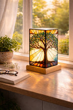 Stained Glass Tree of Life Lamp – Yellow Rock
