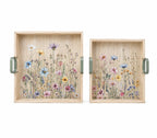 Wildflower Trays Set of 2 – Decorative Floral Home Décor Trays