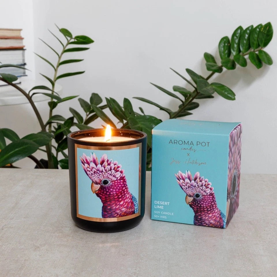 Desert Lime Soy Candle – Australian-Inspired Parrot Design
