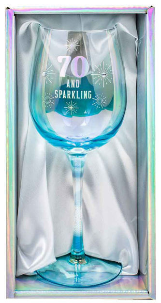 70th Birthday Holographic Stemmed Wine Glass – 430 ml Premium Milestone Glassware