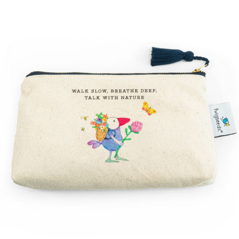 Twigseeds Accessory Pouch – “Breathe” (Kate Knapp Feathered Philosophers)