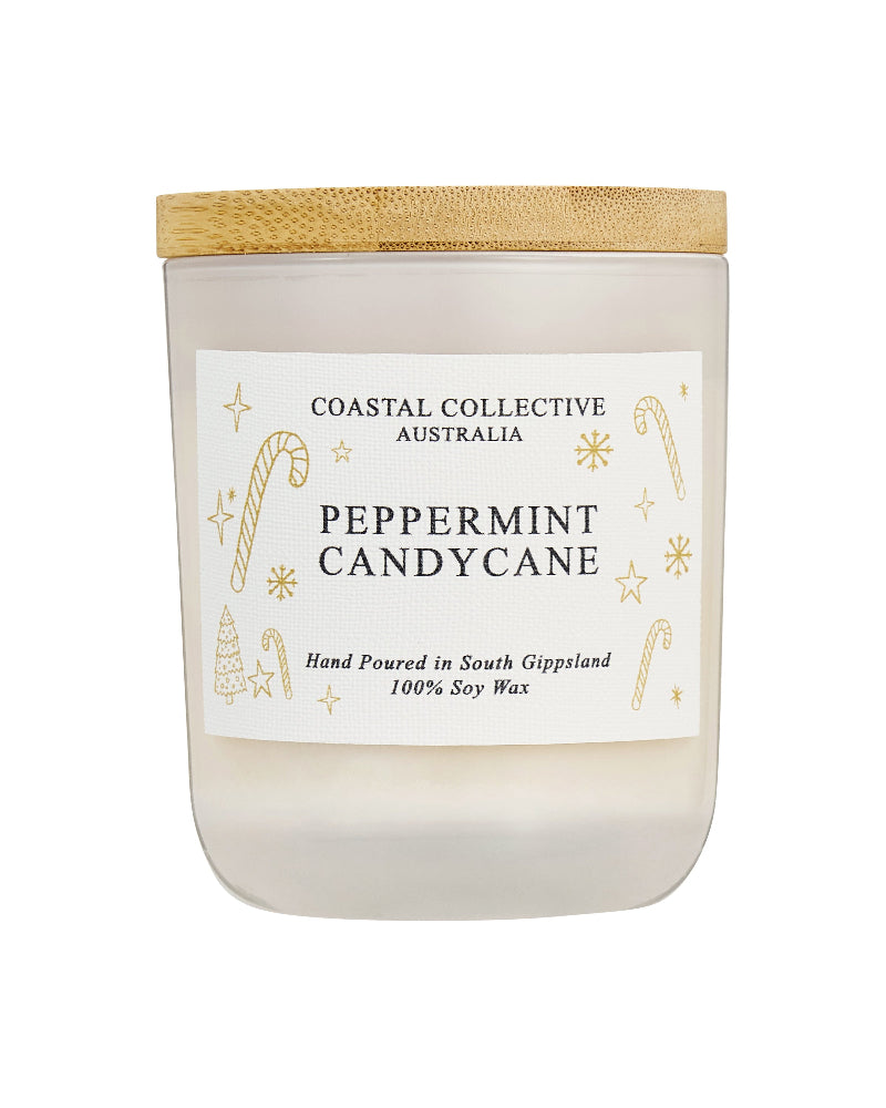 Peppermint Candycane Jar Candle – 200 g Soy Wax | Festive Peppermint & Sweet Candy Arom