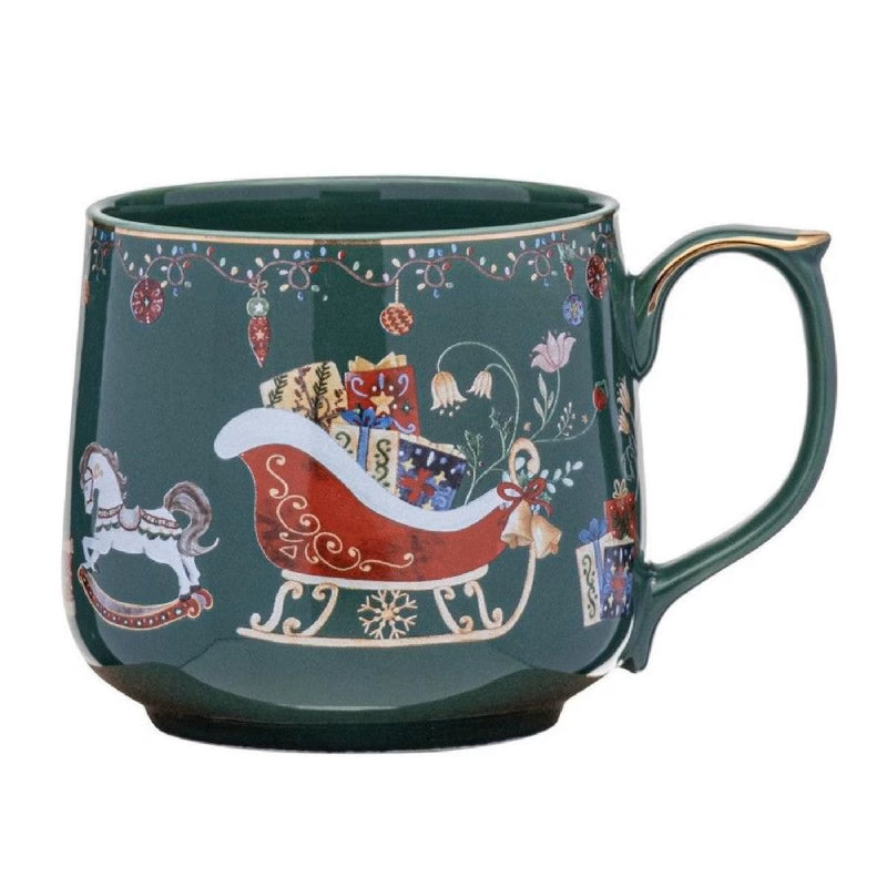 Christmas Wonderland” Sleigh Mug – New Bone China