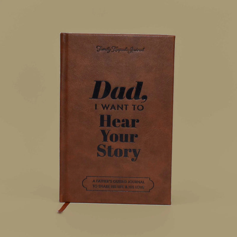 Dad, I Want to Hear Your Story — Heirloom Edition Leather-Wrapped Guided Journal