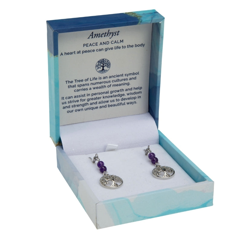 Amethyst Tree of Life Duo Earrings