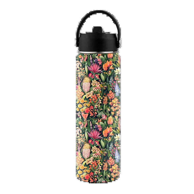 Water Bottle – Australian Natives (Stainless Steel, Insulated)