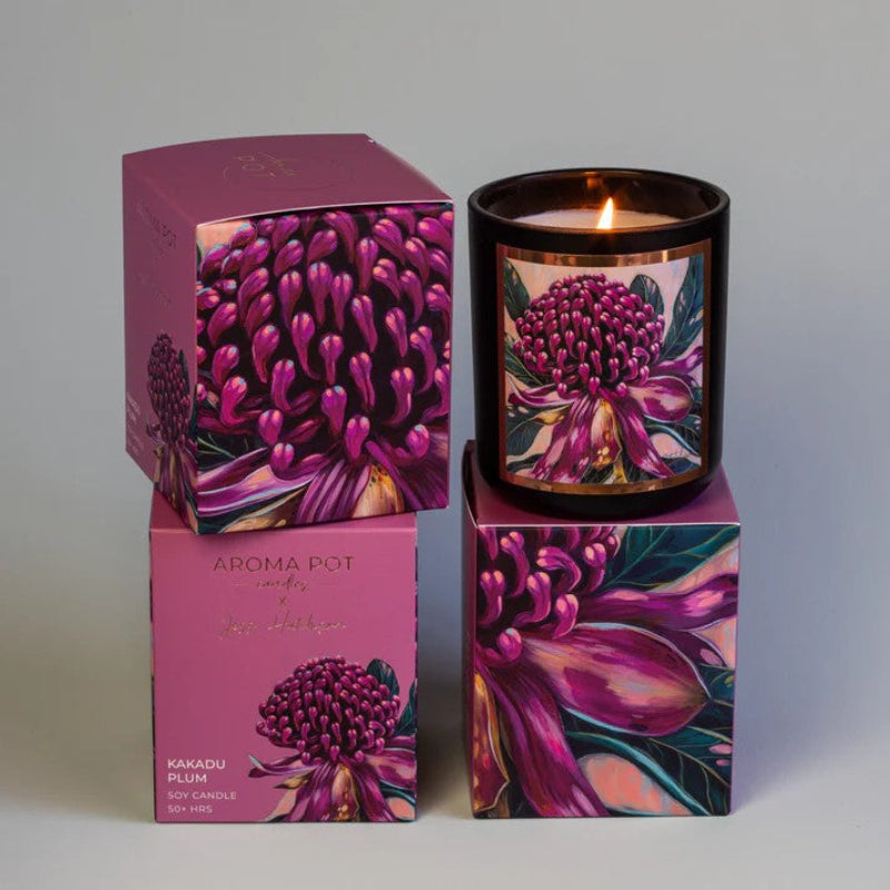 Aroma Pot Australian Artist Soy Candle – Kakadu Plum (50+ hr)