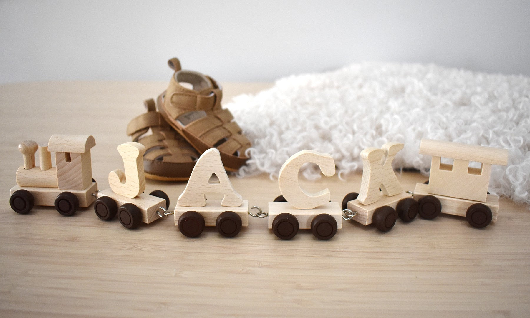 Kaper Kidz Alphabet Train Carriage – Letter C | Natural Beech Wood