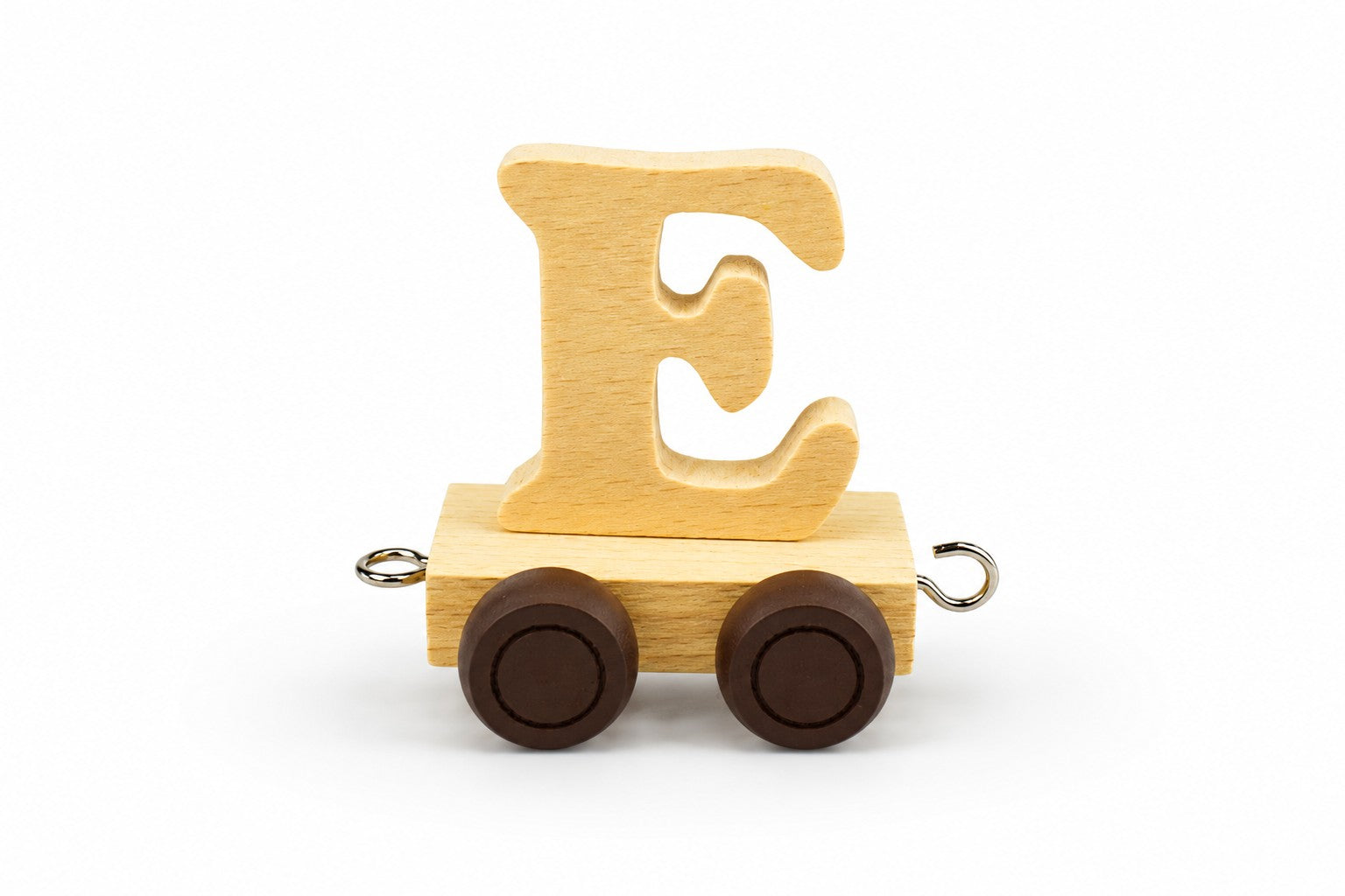Alphabet Train Carriage – Letter E | Natural Beech Wood