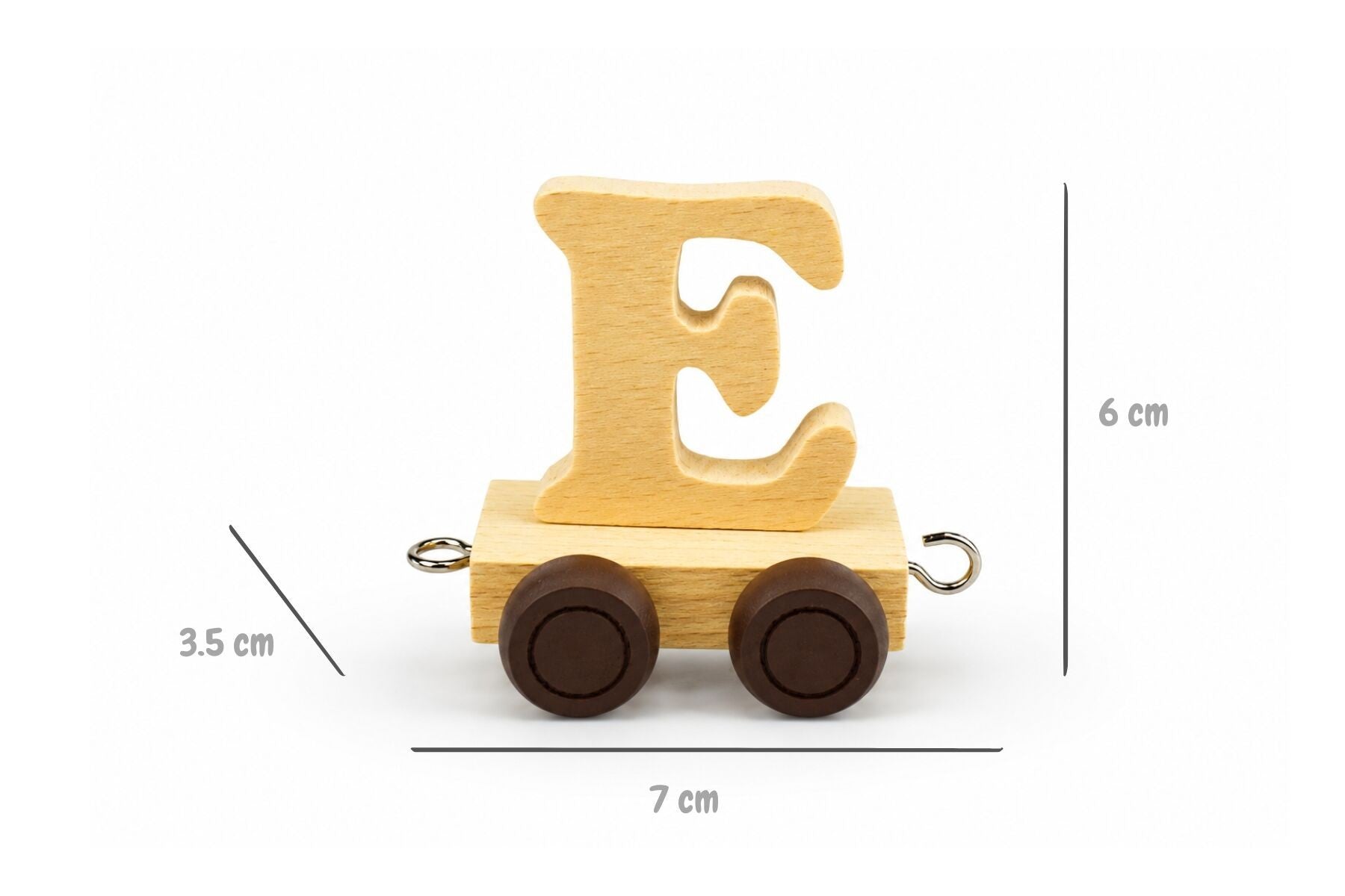 Alphabet Train Carriage – Letter E | Natural Beech Wood