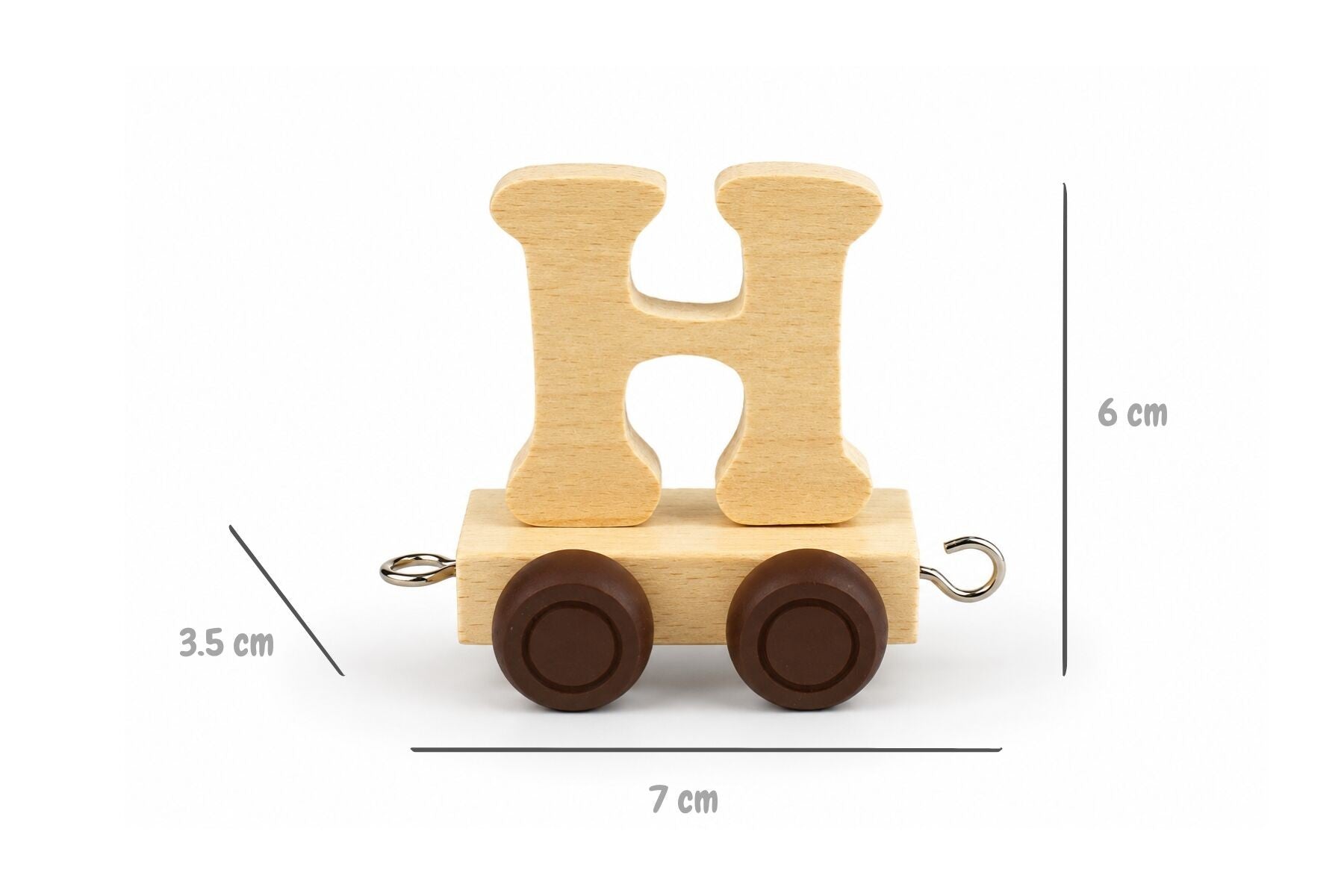 Alphabet Train Carriage – Letter H | Natural Beech Wood