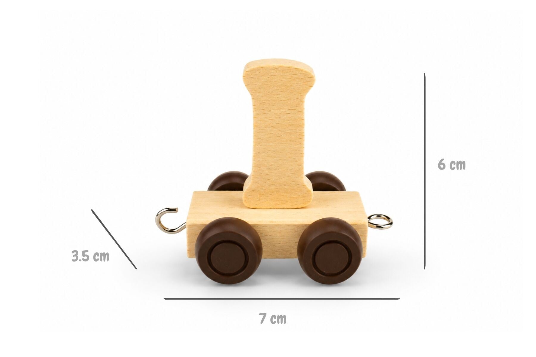 Alphabet Train Carriage – Letter I | Natural Beech Wood