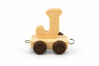 Alphabet Train Carriage – Letter J | Natural Beech Wood