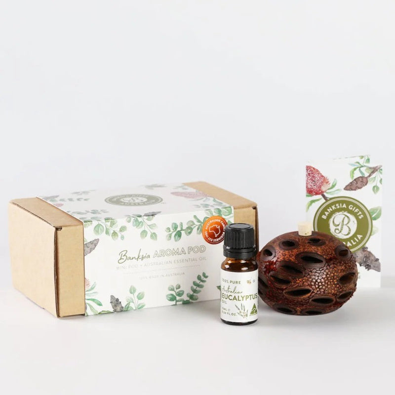 Banksia Mini Gift Box – Aroma Pod + Pure Australian Eucalyptus Oi