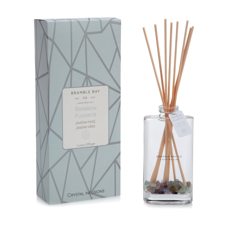 Rainbow Fluorite Crystal Infusions Reed Diffuser – 150 ml | Bramble Bay Luxury Home Fragrance