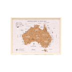 Caravan Australia Travel Map with 100 Pins- 38cm x 28cm x 2cm