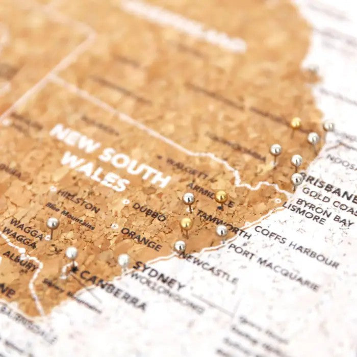 Caravan Australia Travel Map with 100 Pins- 38cm x 28cm x 2cm