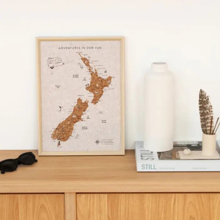 Caravan Travel Map-New Zealand Travel Map- 28cm x 38cm x 2cm