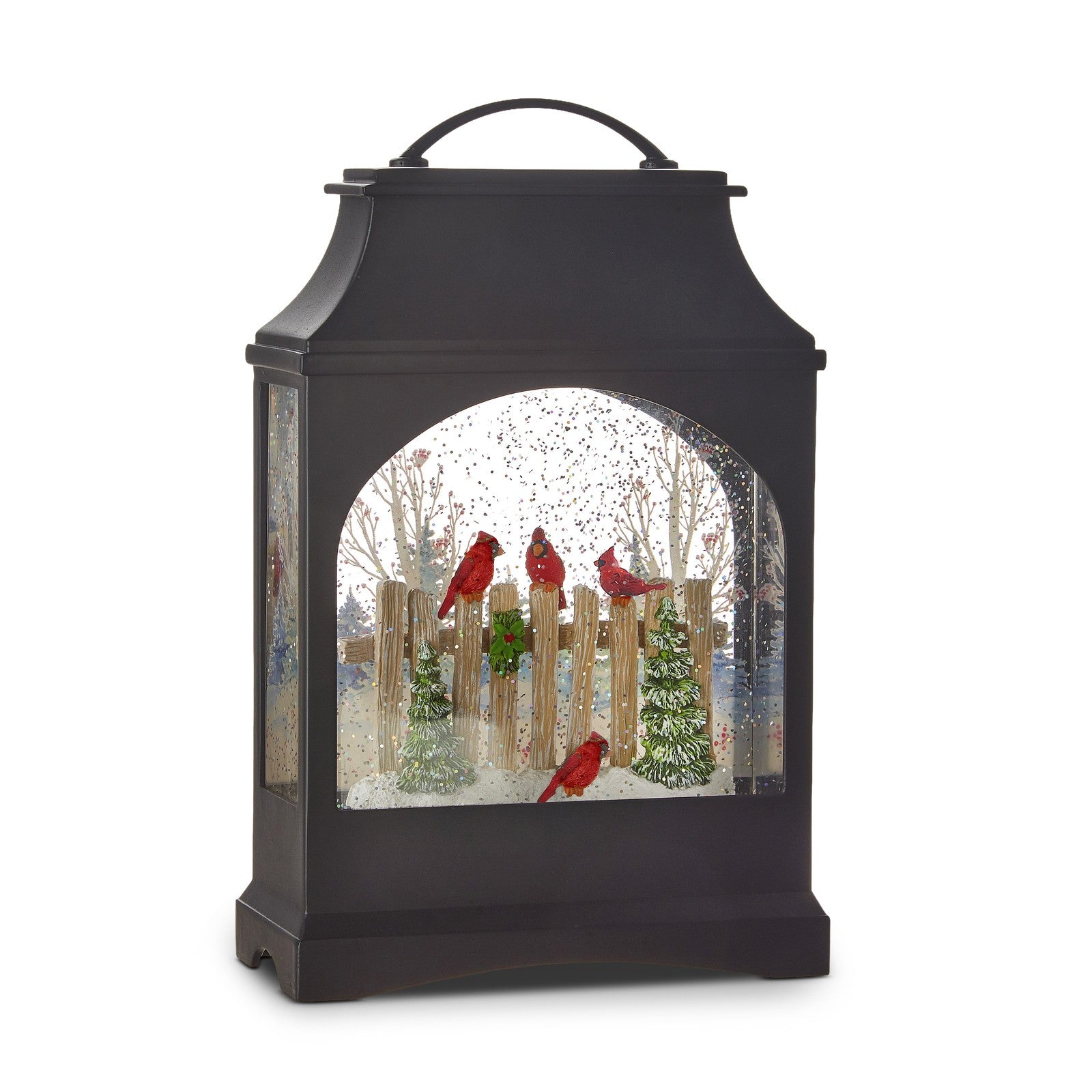 Birds on Fence Lighted Water Lantern – 28cm | Seasonal Home Décor