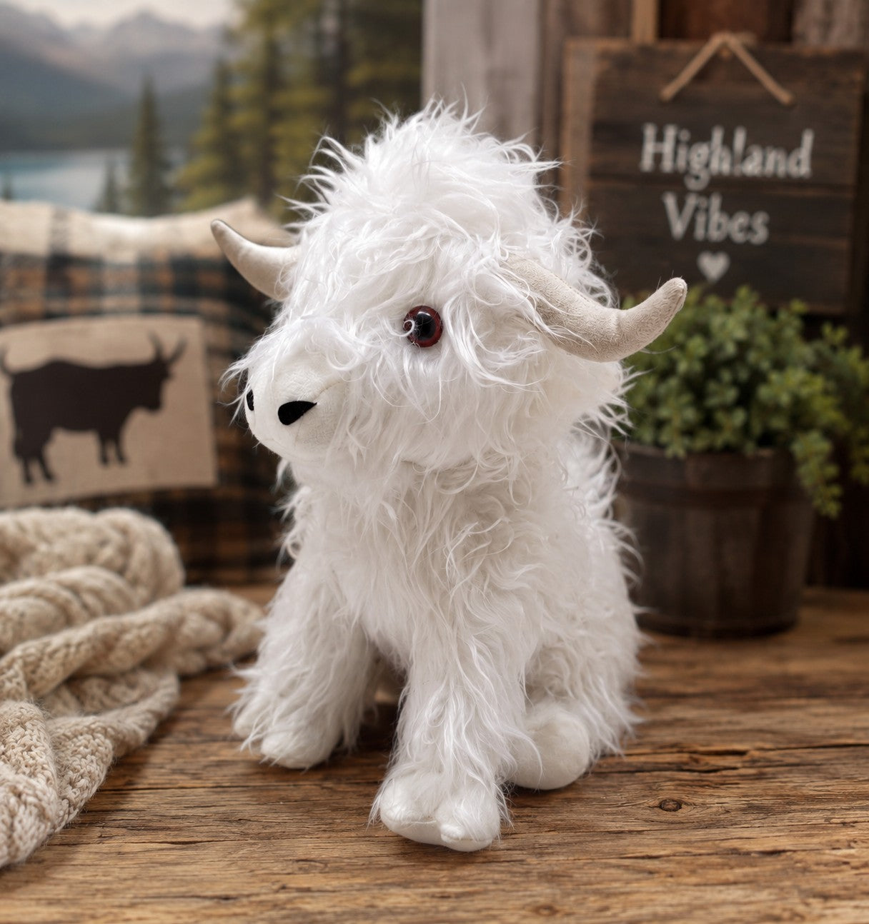 White Sitting Bull Doorstop – Decorative Home Decor