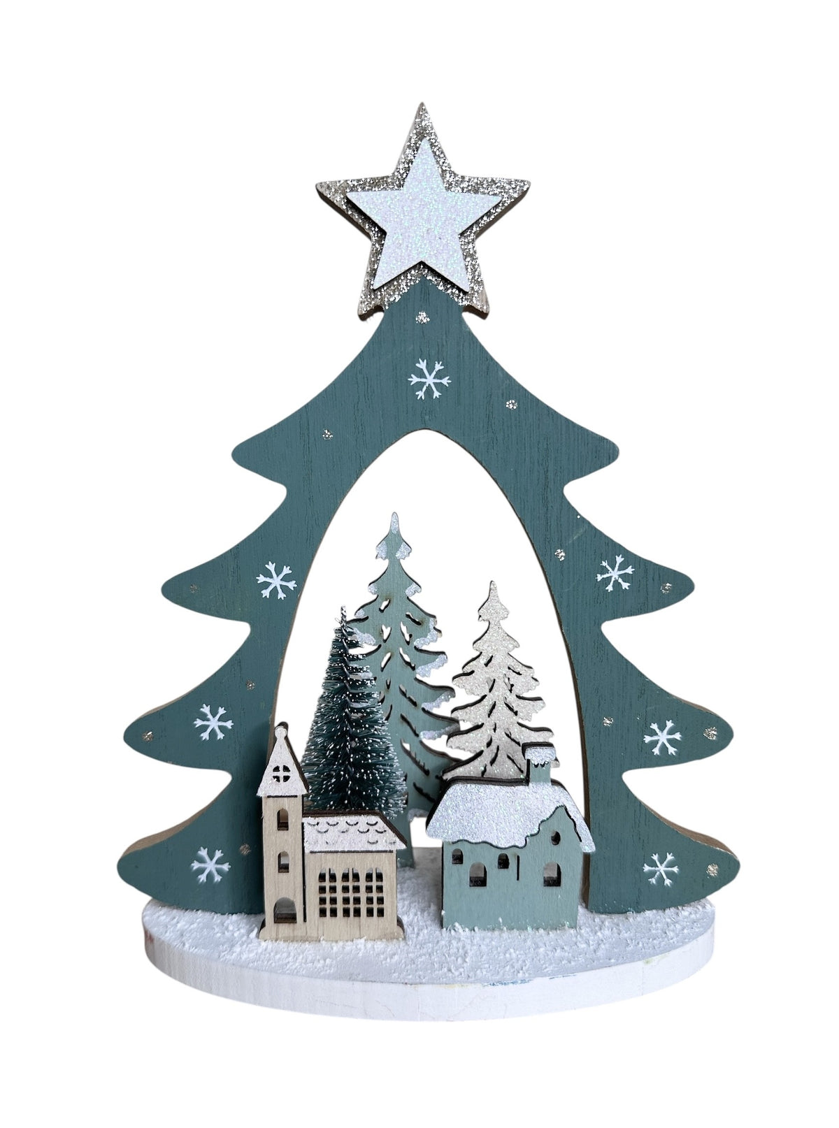 Wooden Christmas Village Scene – Christmas Decoration